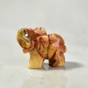 1.5" Crazy Lace Agate Elephant Natural Gemstone Carving