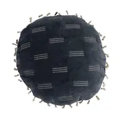 16" Cotton Velvet Pillow with Metallic Embroidery & Tassels
