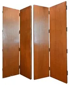 flat oak 4 door nine foot tall bifold room dividing units — Architectural Antiques