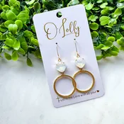 “Opal” Earrings - Opal Stone with Gold Hoop
