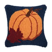 10in. x 10in. Autumn Pumpkin Hooked Mini Pillow