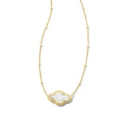 Abbie Gold Pendant Necklace in Ivory Mother-of-Pearl