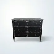 19C South of France Black Painted Chest