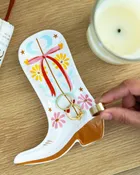 Ceramic Trinket & Jewelry Tray - Cowgirl Boot