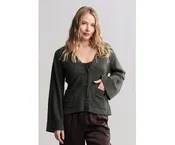 Barefoot Dreams CozyChic Lite Wide Sleeve Button Front Cardigan Dark Moss