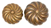 1890s oversized ornamental cast bronze exterior salvaged chicago residential doorknobs with nicely aged patina