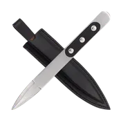 10 in Throwing Knife W. Real Black Leather Sheath
