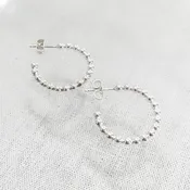 Beaded Sterling Silver Mini Hoops