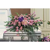 Stargazer and Fuchsia Casket Spray