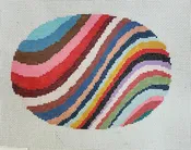 GROOVY WAVES OVAL CANVAS