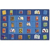 Carpets for Kids&reg; Premium Reading Book Rectangle Seating Rug Area Rug - 12 ft Length x 90" Width - Rectangle - Reading By The Book Seating