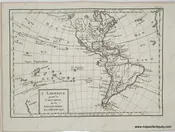 1764 - L'Amerique pour la Concorde de la Geographie des differents ages - Antique Map