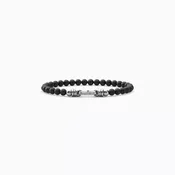Onyx Beaded Buckle Bracelet in Sterling Silver 6mm | Bixlers®