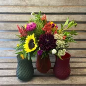 Fall Marsha vase with mixed seasonal local flowers