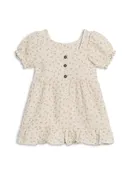 Camellia Floral, Shell + Fern Celine Muslin Square Neck Dress