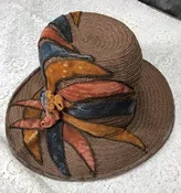Gage Brothers Womens Sun Hat, Vintage Velvet Embellished Woven Gage Millinery