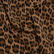 0.5 Yard of Cotton Corduroy Print Made in Italy - Tan, Brown and Black Cheetah - Deadstock