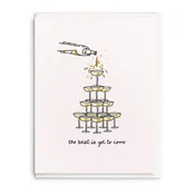 Champagne Tower, Letterpress and Foil Wedding Greeting Card