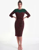 Belle 'Boysenberry' Mock Neck Midi Dress
