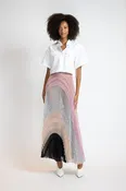 Pleated Organza Multi Color Skirt
