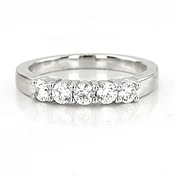 5 Stone Shared Prong Women Anniversary Ring (1/3 ct. tw.)