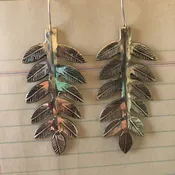 Hammered metal leaf earrings