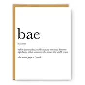 Definition Greeting Card: Bae