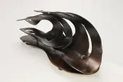 steel wave sculpture - Sunset Copper Barrel — studio-gerardi