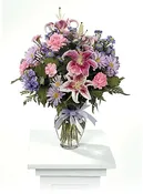 1-61-22 Vase of Flowers featuring Stargazer Lilies