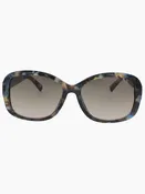 Soft Rectangle Sunglasses , Aqua/Gold Tortoise Shell