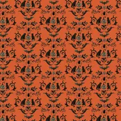 Emerald Hollow – Damask | Orange | Sue Zipkin | Cotton Quilting Fabric
