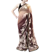 BLACK AND BURGANDY SHADED SAREE