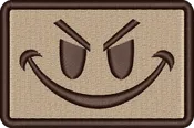 3″ x 2″ Evil Grin – Desert with Velcro® backing