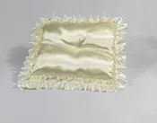 #303 – 10″ x 9″ – Ivory Satin Rectangle w/Satin ruffle edge Pillow