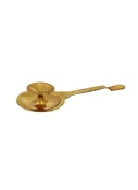 Brass Aarti Spoon with Plate Base – Traditional Puja Accessory