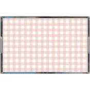 Acrylic Tray - Gingham Pink