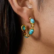 18K STAINLESS STEEL WATERPROOF TARNISH FREE HOOPS | 40E462