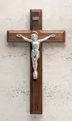 11″ Walnut Beveled Crucifix