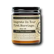 Malicious Women Candle Co - Congrats On Your First Marriage.