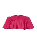 Gathered cropped top in cotton poplin