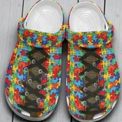 Autism Awareness Day Love Puzzle Pieces Classic Crocs