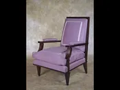 Andre Arbus-style pair of large-scale armchairs (#1693) — Calderwood Gallery is a world class resource for original French Art Deco furniture. Works by Maurice Dufrene, Jacques Adnet, Ruhlmann, Jallot, Follot, Arbus, Leleu, Dominuque, Subes, Sue et Mare. Art Nouveau, decorative arts, iron works.