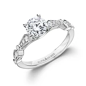 R805W - Elma Designs Diamond Engagement Ring 18K White Gold