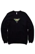 A MOTH TO A FLAME RAW SEAM SWEATSHIRT; BLACK