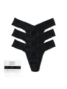 3 Pack Supima® Cotton Original Rise Thongs Black