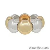 1" Gold and Silver Bold Round Metal Stretch Bracelet