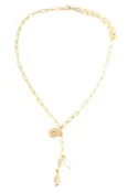 16 In Neck Gold Chain With Charm Shell