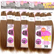 4X KID'S BRAID Braiding Hair 16" for Easy Braiding