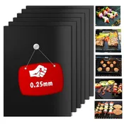 0.25mm BBQ Grill Mat Set, 100% Non-stick  Baking Mats - Works on Gas, Charcoal, Electric Grill and More - Barbecue Tools