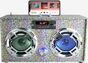 Boom Box Bluetooth Speaker: Leopard Glitter
